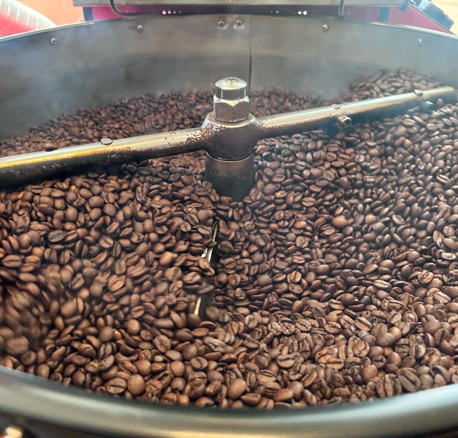 Coffee roasting machine at St. Pete Bagel Co.